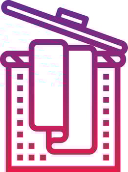 laundry basket cleaning - gradient icon vector