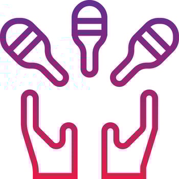 juggling circus show - gradient icon vector