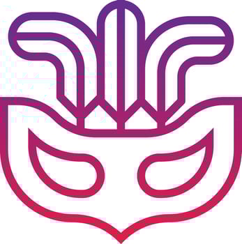 masquerade mask show carnival circus - gradient icon vector