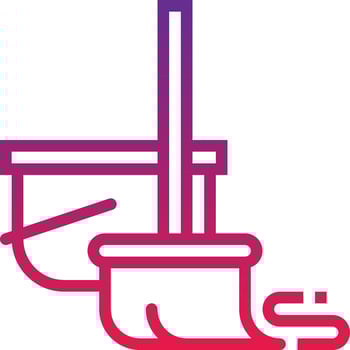 mop bucket cleaning - gradient icon vector