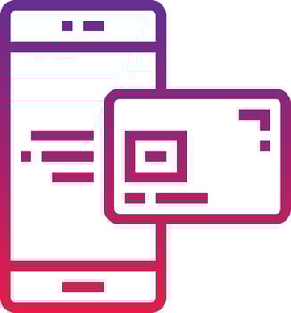 mobile payment online shopping - gradient icon vector