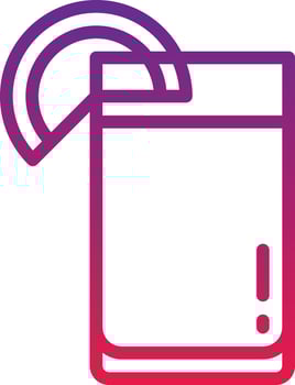 orange juice piece glass beverage - gradient icon vector