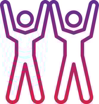 partnerships freinds winner leader human - gradient icon vector