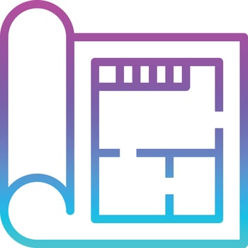 plan construction blueprint build new - gradient icon vector