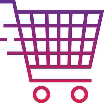 shopping cart cart market basket - gradient icon vector
