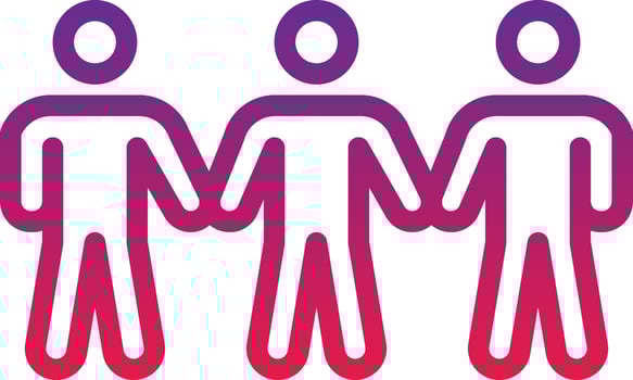sociology team power partner social - gradient icon vector