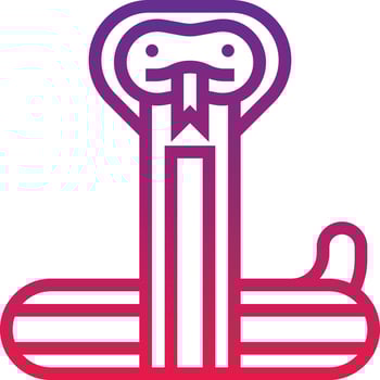 snake animal shoe citcus carnival - gradient icon vector