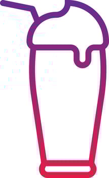 smoothie drink blueberry yogurt beverage - gradient icon vector