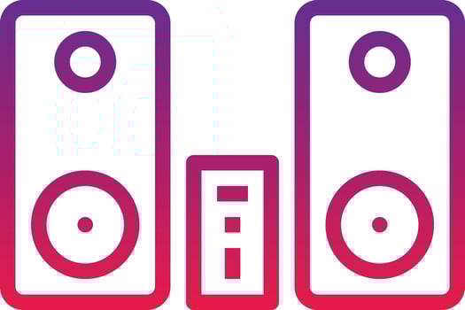 stereo audio wifi speaker - gradient icon vector
