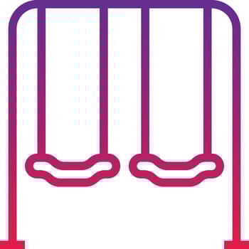 swing park playground - gradient icon vector