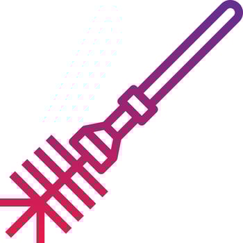 toilet brush cleaning - gradient icon vector
