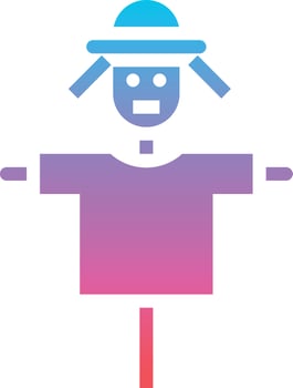scarecrow farm hay - gradient solid icon vector