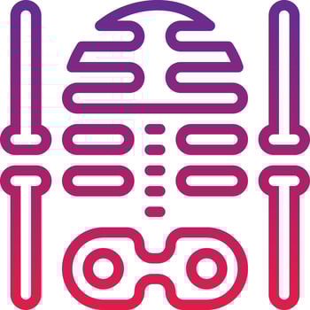 x ray skeleton healthcare medical - gradient icon vector