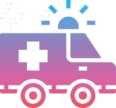 ambulance car transport medical emergency - gradient solid icon vector