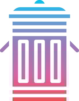 bin trash metal waste house furniture - gradient solid icon vector