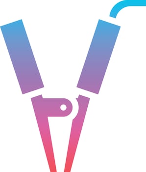 battery cable fix power - gradient solid icon vector