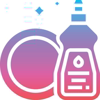dish soap cleaning - gradient solid icon vector