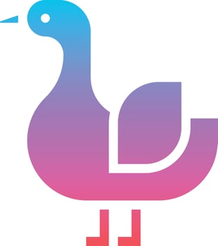 duck animal farm - gradient solid icon vector