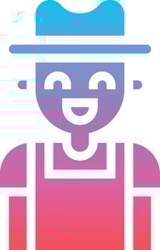 farmer avatar poeple job - gradient solid icon vector