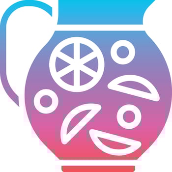 fruit punch mocktail jug beverage - gradient solid icon vector