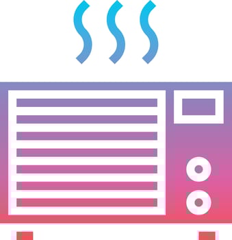 heater hotel warm - gradient solid icon vector