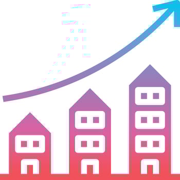 investment money growth plant profits real estate - gradient solid icon vector