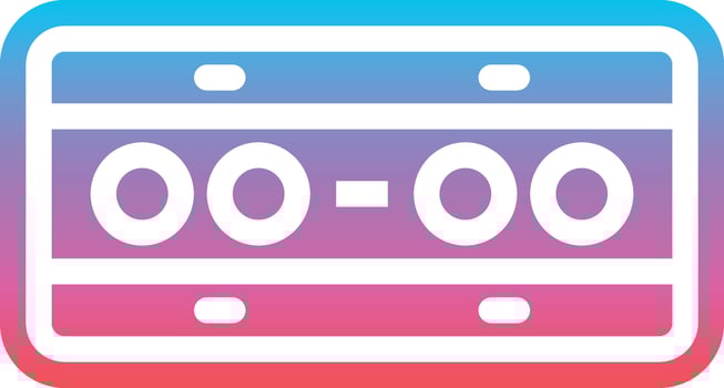 license plate part number - gradient solid icon vector