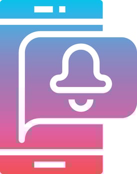 notification mobile smartphone bell - gradient solid icon vector