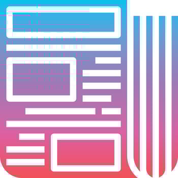 newspaper communication news - gradient solid icon vector