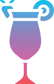 mocktail fruit punch juice beverage - gradient solid icon vector