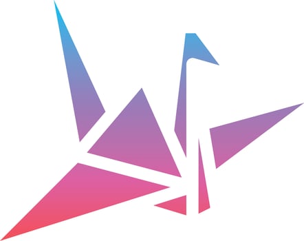 origami paper bird old school - gradient solid icon vector