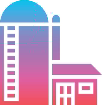 silo harvest farm - gradient solid icon vector