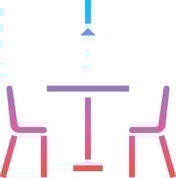 restaurant table chair light hotel - gradient solid icon vector