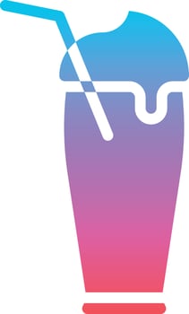 smoothie drink blueberry yogurt beverage - gradient solid icon vector
