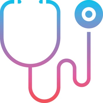 stethoscope healthcare medical tool - gradient solid icon vector