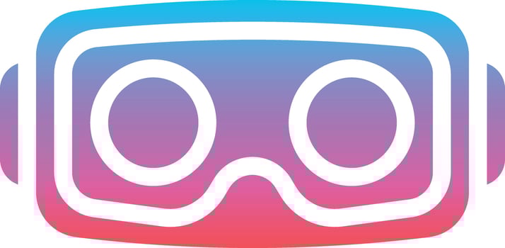 vr wifi technology headset - gradient solid icon vector