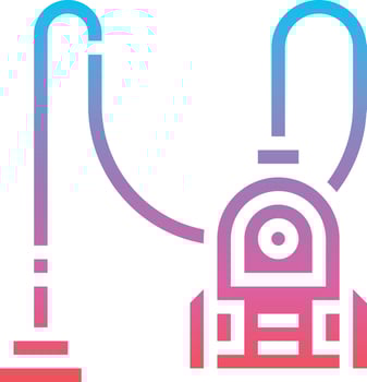 vacuum cleaning electrical equipment - gradient solid icon vector
