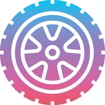 wheel tire part drive - gradient solid icon vector