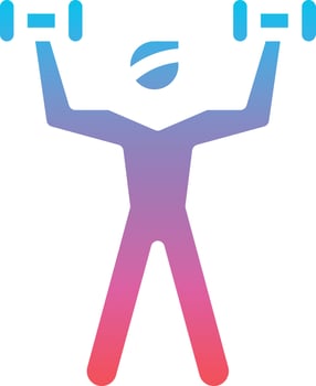 weight training muscle lift - gradient solid icon vector