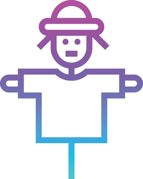 scarecrow farm hay - gradient icon vector