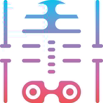 x ray skeleton healthcare medical - gradient solid icon vector