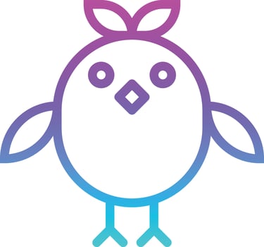 chicken animal farm - gradient icon vector