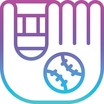 baseball sport glove catching - gradient icon vector
