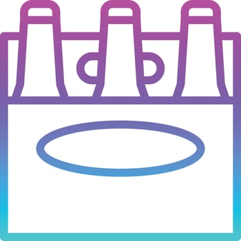 beer bottles pack alcohol party - gradient icon vector