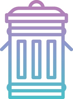 bin trash metal waste house furniture - gradient icon vector