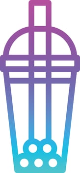 bubble tea boba milk beverage - gradient icon vector