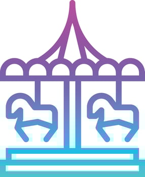 carousel carnival circus - gradient icon vector