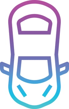 car top view vehicle driving - gradient icon vector