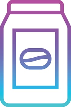 coffee bag bean package beverage - gradient icon vector