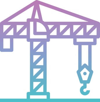 construction build engineering crane real estate - gradient icon vector